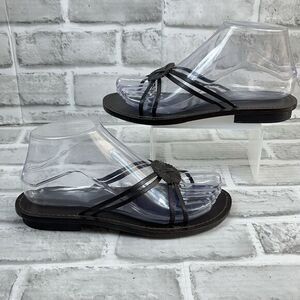 Gap Women’s Size 6 Brown Leather Medallion Cross Flat Comfort Sandals